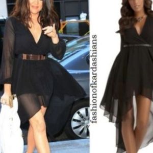 NWT Kardashian Kollection Black hi low dress Szxs